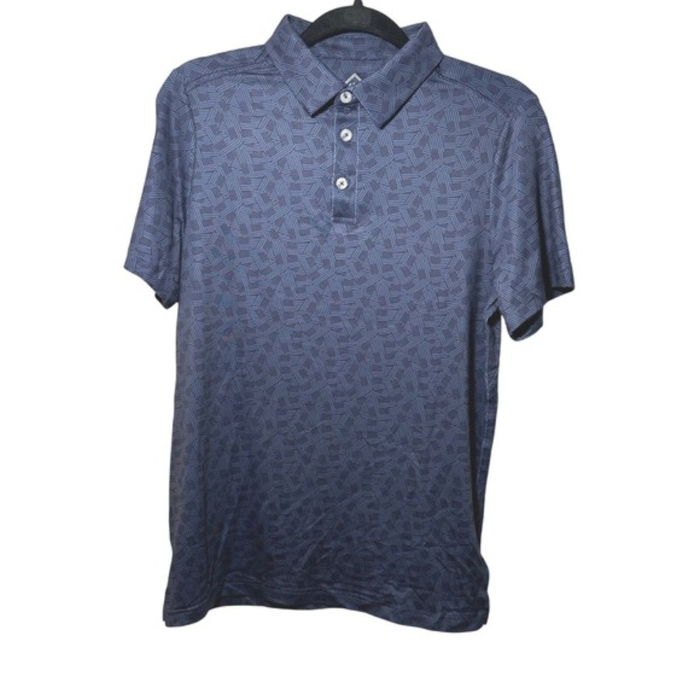 BURLEBO Mens Navy Performance Polo Size‎ S Geometric Golf Shirt - Picture 4 of 13